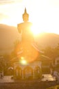 Sunset with Buddha Statue Muang Xai, Laos Royalty Free Stock Photo