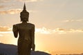 Sunset with Buddha Statue Muang Xai, Laos Royalty Free Stock Photo
