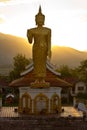 Sunset with Buddha Statue Muang Xai, Laos Royalty Free Stock Photo