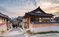 Sunset of Bukchon Hanok Village in Seoul, South Korea