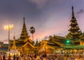 After Sunset at a busy Temple