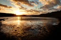 Sunset on the Cae Glass Nature reserve Beach Royalty Free Stock Photo