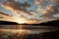 Sunset on the Cae Glass Nature reserve Beach Royalty Free Stock Photo