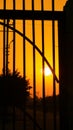 The sunset with cage Royalty Free Stock Photo