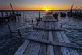 Sunset in the `Cais Palafitico da Carrasqueira` Comporta.