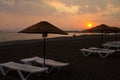 Sunset on the Calis Beach on the Aegean Sea Royalty Free Stock Photo