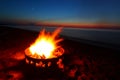 Sunset Campfire Landscape Royalty Free Stock Photo