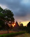 sunset at candi prambanan