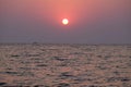 Sunset at Candolim Beach, Goa, India Royalty Free Stock Photo