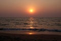 Sunset at Candolim Beach, Goa, India Royalty Free Stock Photo