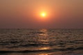 Sunset at Candolim Beach, Goa, India Royalty Free Stock Photo