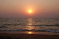 Sunset at Candolim Beach, Goa, India Royalty Free Stock Photo