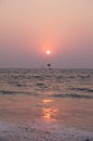 Sunset at Candolim Beach, North Goa, India Royalty Free Stock Photo