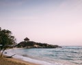 sunset at cape san juan beach at tayrona