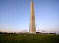 Sunset captured behind the circle of flags at the Washington Monument Royalty Free Stock Photo