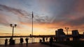 Sunset on Cardiff bay Royalty Free Stock Photo