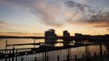 Sunset on Cardiff bay Royalty Free Stock Photo