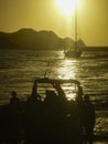 Sunset at the Caribbean Bay of Taganga in Colombia