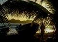 Sunset at the Caribbean Bay of Taganga in Colombia