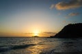 Sunset at the Caribbean island of Saint Barthelemy Royalty Free Stock Photo