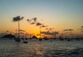 Sunset at the Caribbean island of Saint Barthelemy Royalty Free Stock Photo