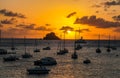 Sunset at the Caribbean island of Saint Barthelemy Royalty Free Stock Photo