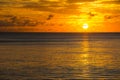 Sunset on the Caribbean Sea near the port of St. George`s, Grenada