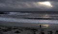 Sunset at Carmel beach on a stormy day