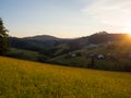 Sunset in Carpathian mountains