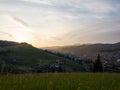 Sunset in Carpathian mountains