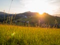 Sunset in Carpathian mountains