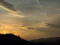 Sunset in Carpathian mountains