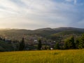 Sunset in Carpathian mountains