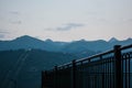 Fence in front of Caucasus Royalty Free Stock Photo