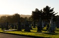 Sunset at the Cemetery Royalty Free Stock Photo