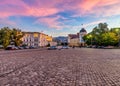 Sunset in the center of Sofia Royalty Free Stock Photo