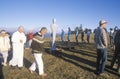 A sunset ceremony for an earth new age gathering in Big Sur California Royalty Free Stock Photo