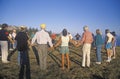 A sunset ceremony for an earth new age gathering in Big Sur California Royalty Free Stock Photo