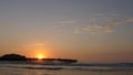 Sunset in Cerro Azul over a pier at south of Lima Royalty Free Stock Photo