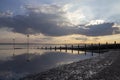 Sunset at Chalkwell beach, Essex, England, United Kingdom Royalty Free Stock Photo