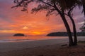 Sunset in the channel of Pu island at Kata beach Phuket