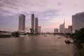 Sunset at Chao Phraya river. Bangkok, Thailand Royalty Free Stock Photo