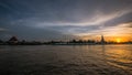 Sunset at Chao Praya river, Bangkok, Thailand Royalty Free Stock Photo