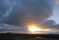 sunset in the charco de bristol, fuerteventura