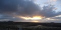 sunset in the charco de bristol, fuerteventura