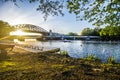 Kayak training at sunset. Charles River, Boston MA. Royalty Free Stock Photo