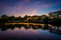 Sunset at the Charles River Esplanade, in Beacon Hill, Boston, M Royalty Free Stock Photo