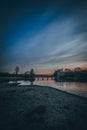 Sunset on the Cheptsa river in Udmurtia. Royalty Free Stock Photo