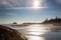 Sunset at Chesterman Beach, Pacific Rim National Park Reserve, Vancouver Island, Canada Royalty Free Stock Photo