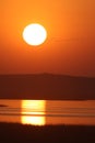 Sunset Chhari Lake, Greater Rann of Kutch, India Royalty Free Stock Photo